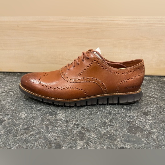 Cole Haan ZeroGrand Wingtip Oxfords - 12 WIDE - British Tan / Java - Picture 6 of 11